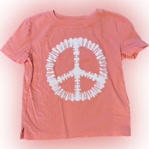 Gap girls size xs - peace sign tshirt in coral